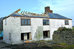 The couples old farmhouse had to be demolished first