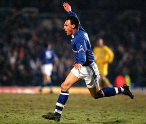 Paul Barnes in action for Blues.