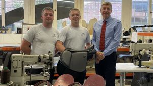 Brothers Leigh and David Rathbone, of Ellendy Saddlery, with Rob Coleman of Walsall Business Support