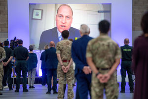 The Duke of Cambridge speaks via videolink as he officially opened the NHS Nightingale Hospital Birmingham