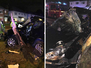 Supporting image for story: Car smashes into tree as emergency services deal with crashes across the Black Country