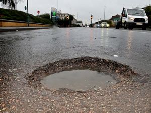 Supporting image for story: Perfectly formed pothole on recently resurfaced road 'not caused by bad workmanship' - council
