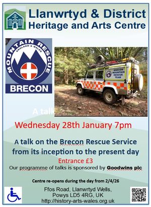 The Brecon Rescue Service talk will take place in Llanwrtyd Wells