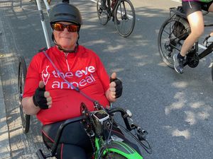 Supporting image for story: Disabled Walsall man completes 60 mile ride by cycling with his hands