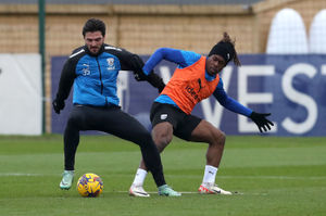 Okay Yokuslu gets the better of Brandon Thomas-Asante (Photo by Adam Fradgley/West Bromwich Albion FC via Getty Images).