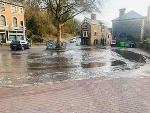 Supporting image for story: Water leak in Ironbridge turns to ice and slush