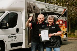 Alan and Trish Kelly, of Telford-based Trish & Chips, celebrate being named a top ten mobile chippy in the Fry Awards