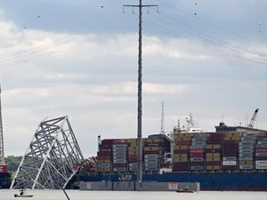 Supporting image for story: Demolition of collapsed Baltimore bridge delayed due to bad weather