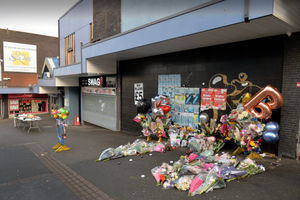Tributes at the scene where Bailey Atkinson was attacked