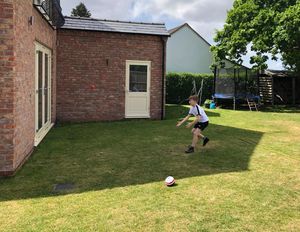 Sam Myers from Shawbury practicing dodgeball