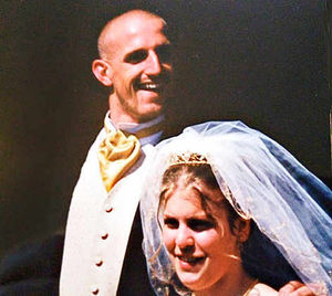 Alan and his late wife Louise Evans on their wedding day