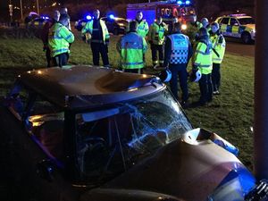 Supporting image for story: Woman seriously injured after crashing into roundabout sculpture