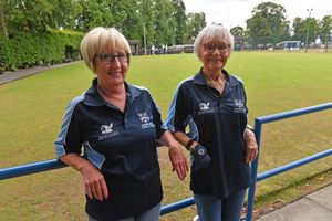 Pat Fieldhouse and Celia Elwell at the popular 'Over 50's' afternoon at Wombourne Bowls Club