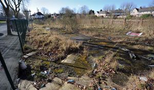 Waste ground on Priory Road at the site of the former pub