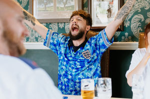 Fans at The Inn on the Green in Shrewsbury go wild as England beat Germany