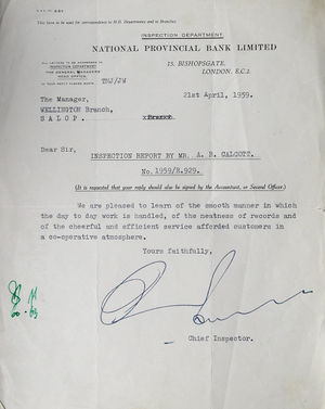 "Cheerful and efficient service" – a good report in 1959.