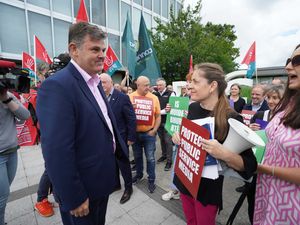 Supporting image for story: Bakhurst speaks to RTE staff during rally over funding