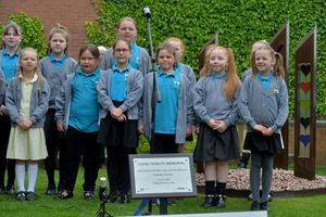 Pupils at the unveiling ceremony