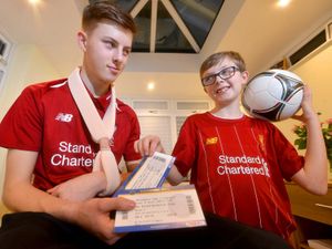 Supporting image for story: Oh brother! Telford teen who broke arm before Shrewsbury v Liverpool made sure sibling made the match