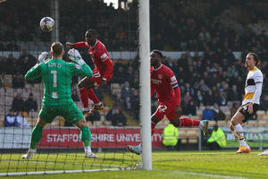 Dan Udoh puts Salop ahead at Vale Park (AMA)