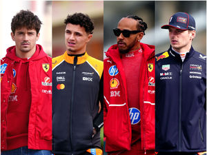 A composite image of Charles Leclerc (left to right), Lando Norris, Lewis Hamilton and Max Verstappen