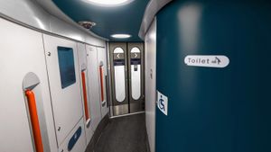 How the vestibule of the refurbished trains will look