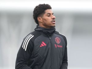 Manchester United’s Marcus Rashford during a training session