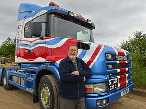 Supporting image for story: Oswestry trucker and his lorry Bully retiring after 15 years on road together