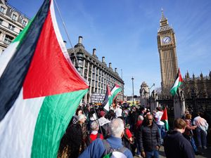 Pro-Palestine demonstrators during a protest