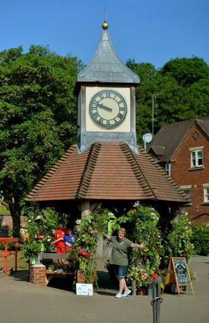 Vanessa Sweeney with Arthur Fishleigh, 6, and Wilfred Fishleigh, 10, at the Kinver Clock Tower 
