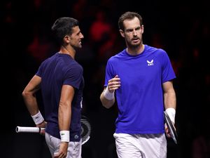 Andy Murray (right) and Novak Djokovic in action
