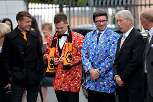 Ian's sons Tom and Daniel with his manager Jake Elcock