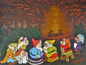 Snow White and the Seven Dwarfs were featured in one of the paintings going under the hammer
