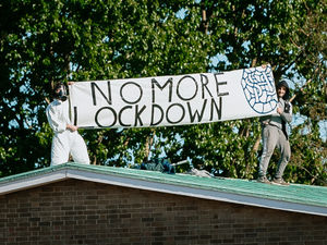 Supporting image for story: Lockdown protest: Charges dismissed against Shrewsbury college rooftop pair