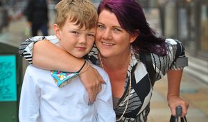 Samantha Dale and her son Will, aged seven, from Codsall in South Staffordshire