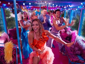 Supporting image for story: Strictly professionals board party bus in launch trailer for new series