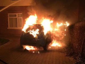 Supporting image for story: IN PICTURES: Car targeted in 'arson attack' on Willenhall driveway