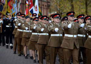 The parade into the civic square in Wolverhampton