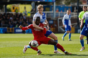 Dan Udoh of Shrewsbury Town and Connor Taylor of Bristol Rovers (AMA)