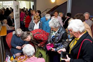 Having a flutter on the raffle at the federation gathering