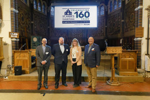 Richard Westwood with Dave Robertson, Laura Ennis and Richard Cox at St Anne’s Church in Chasetown.