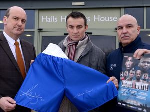 Supporting image for story: Anthony Joshua's signed shorts to raise funds for Telford boxer Dylan's funeral