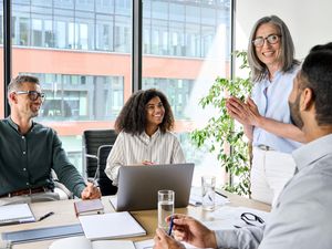 Diverse corporate team in a boardroom