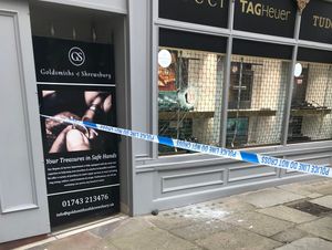 Police tape in place around Goldsmiths of Shrewsbury