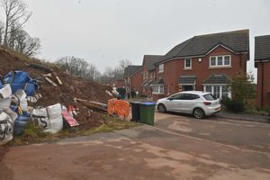 The landslide at Haden Cross Drive, Cradley Heath, pictured in January 2025. Photo: Steve Leath