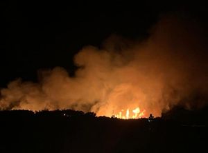Fire at Catherton Common, Crumps Brook. Picture: Cleobury Mortimer Fire Station