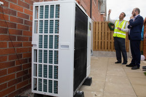 Jack Sargeant MS Visits ClwydAlyn's Mynydd Isa development of new homes which offer sustainable heating options including air source heat pumps, to save residents money. 