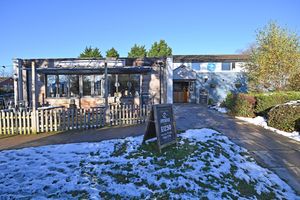 The beer garden is a large and welcoming space
