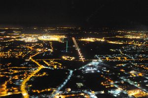 NIGHT AERIAL POLICE IMAGE BIRMINGHAM AIRPORT