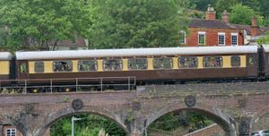 Steam train Clun Castle makes its way through Coalbrookdale. Photo: Martin James.